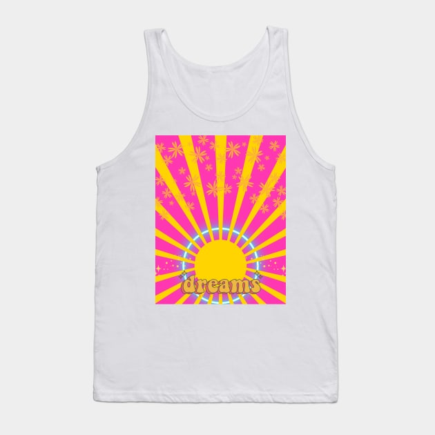 Sun Ray on Hot Pink Tank Top by Graceheartwork